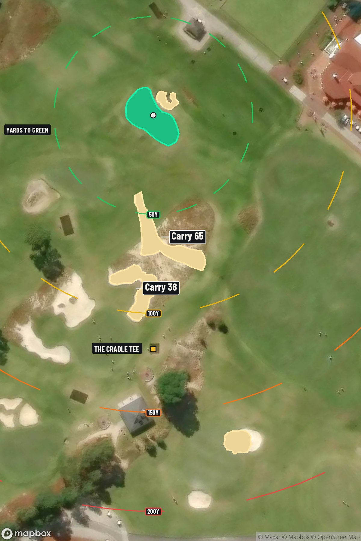Hole 9 aerial at Pinehurst Resort Country Club The Cradle