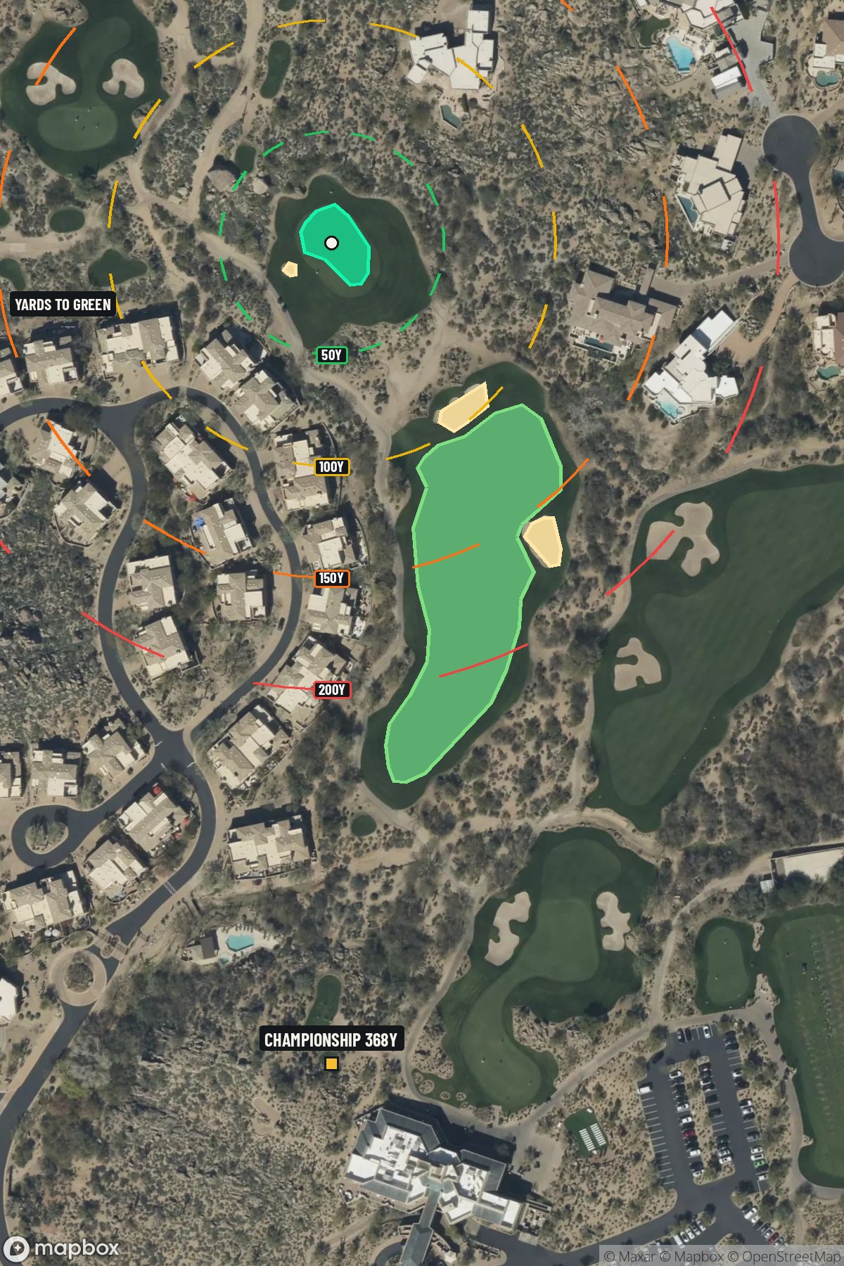 Hole 10 aerial at Troon North Golf Club (Monument course)