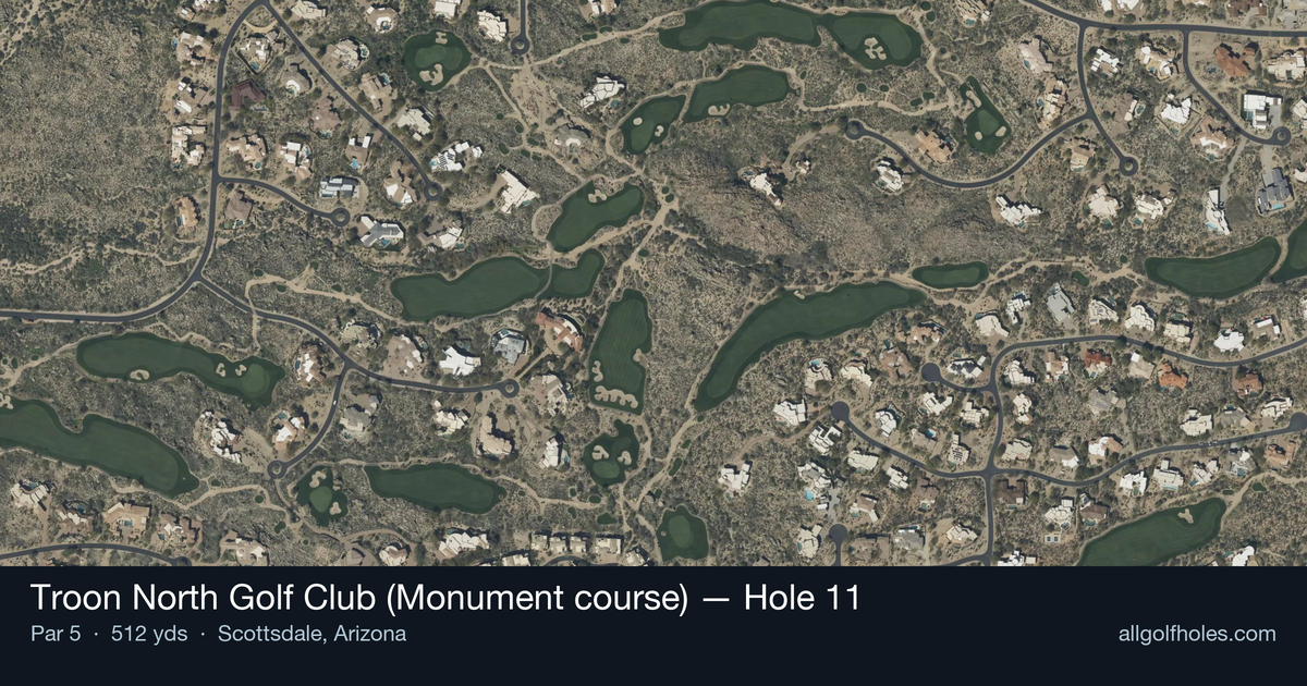 Hole 11 aerial at Troon North Golf Club (Monument course)