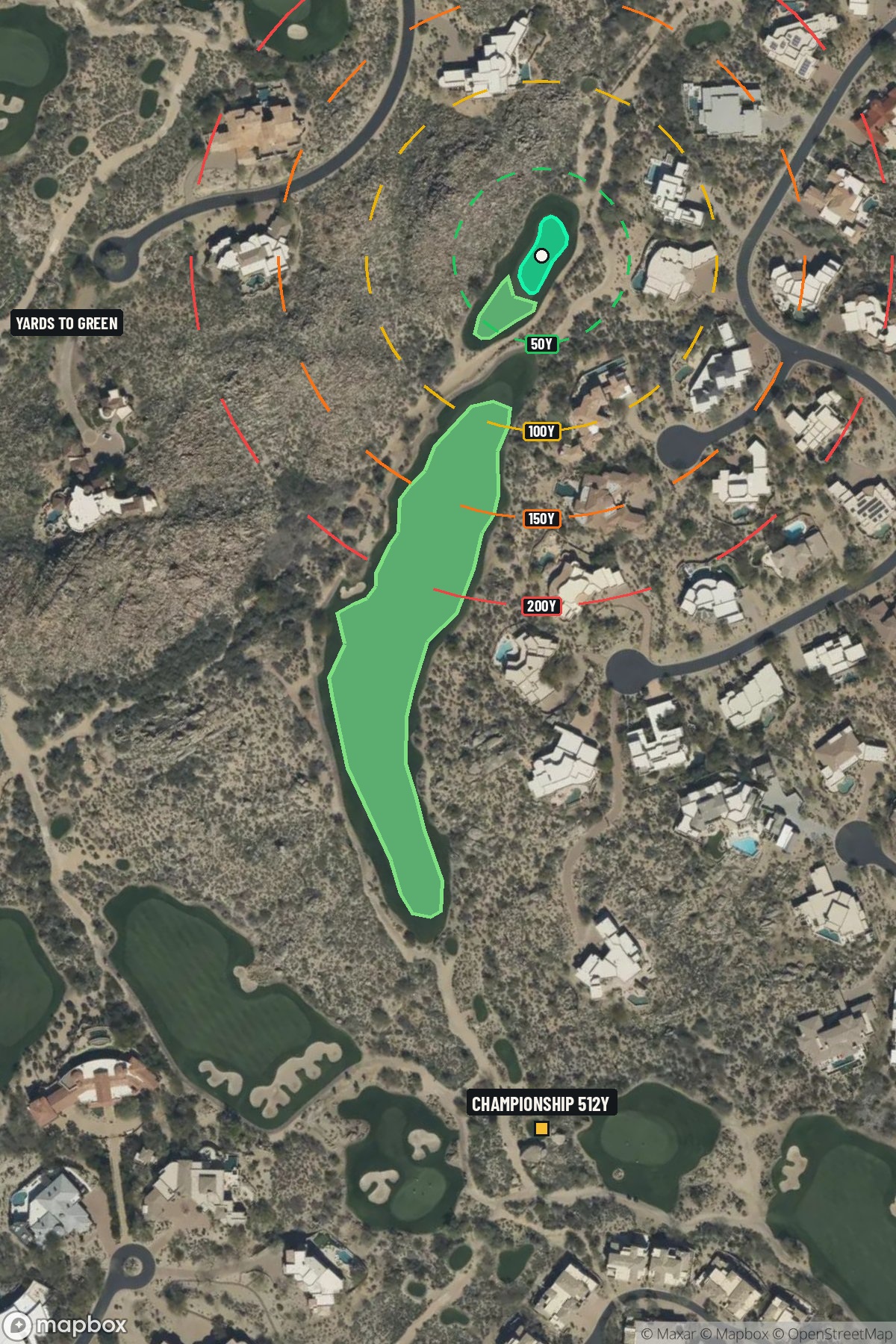 Hole 11 aerial at Troon North Golf Club (Monument course)