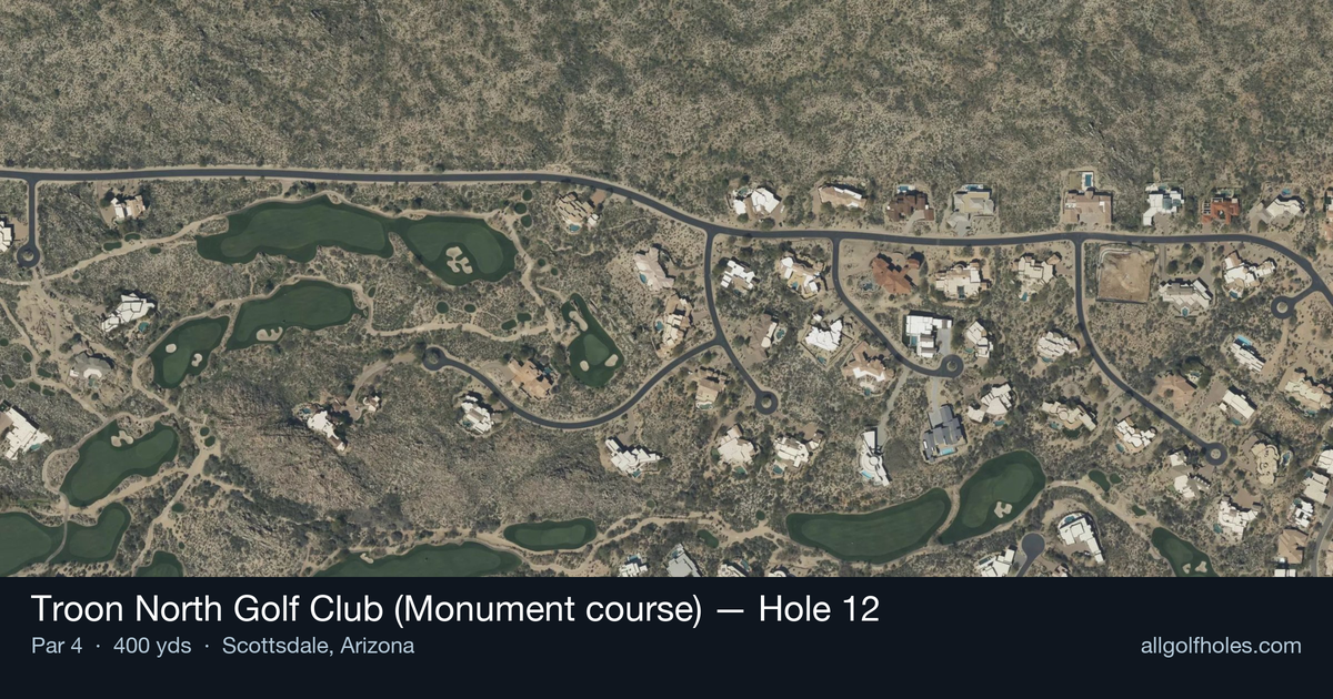 Hole 12 aerial at Troon North Golf Club (Monument course)