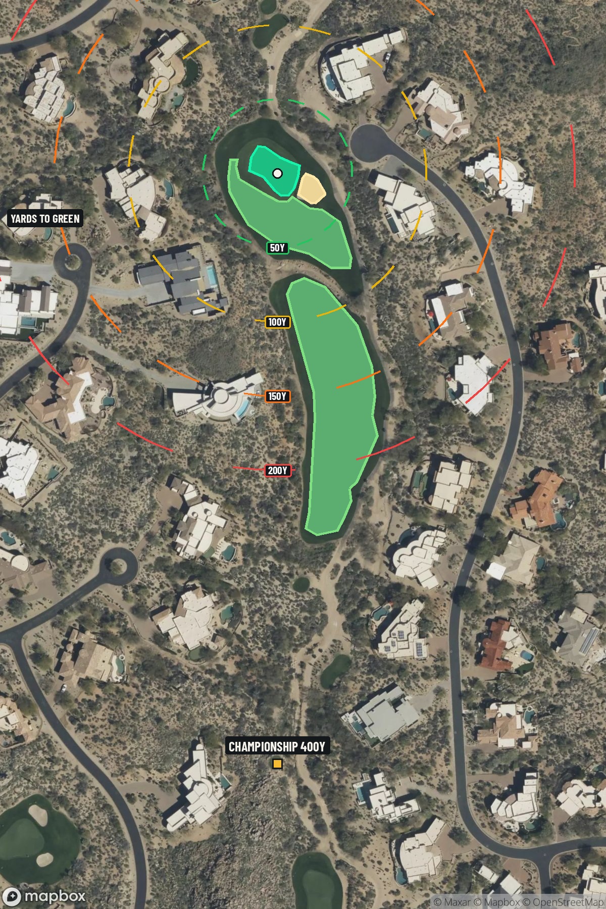 Hole 12 aerial at Troon North Golf Club (Monument course)
