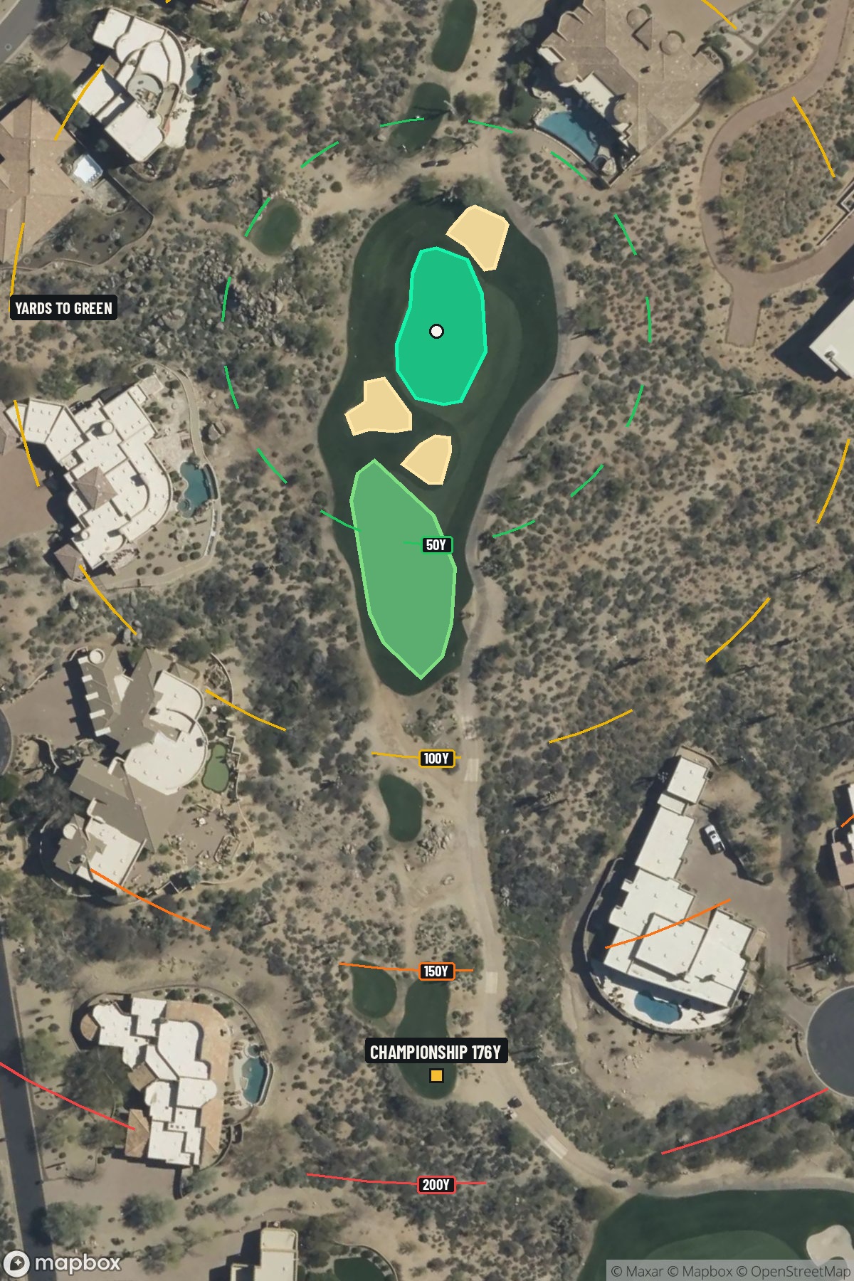 Hole 13 aerial at Troon North Golf Club (Monument course)