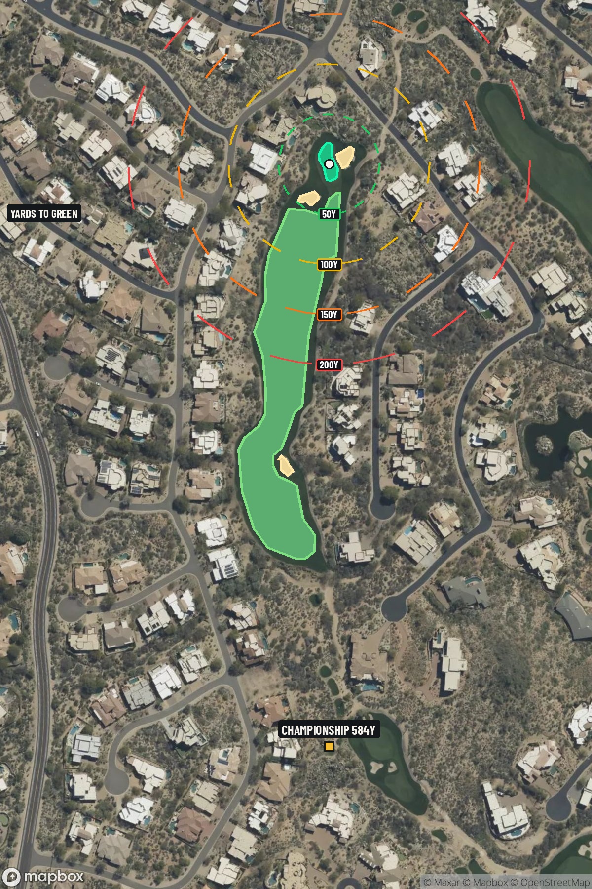 Hole 14 aerial at Troon North Golf Club (Monument course)