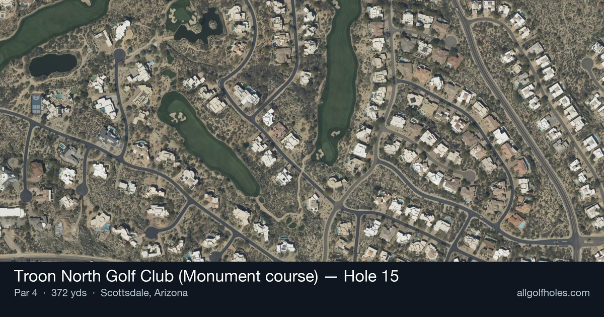 Hole 15 aerial at Troon North Golf Club (Monument course)