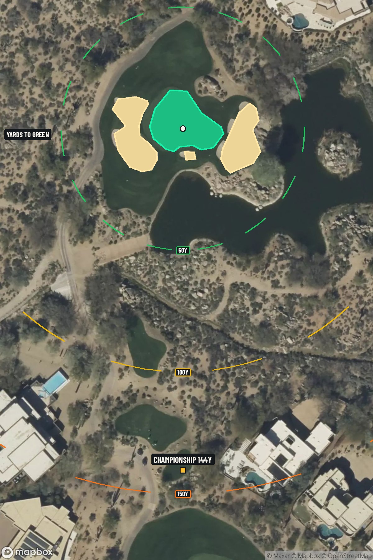 Hole 16 aerial at Troon North Golf Club (Monument course)