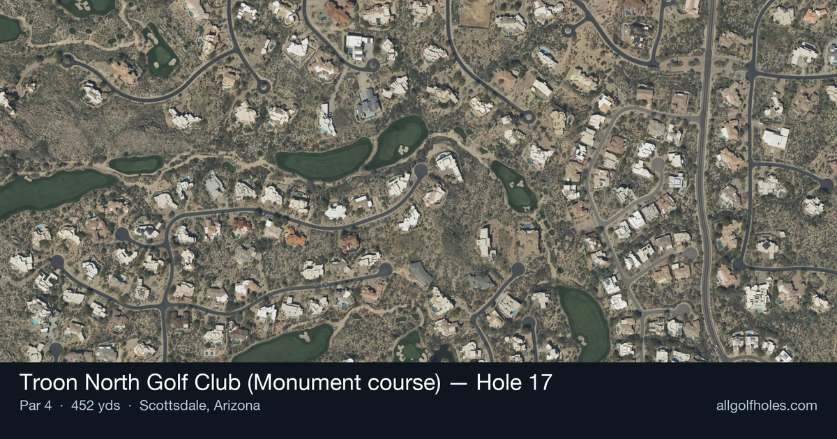 Hole 17 aerial at Troon North Golf Club (Monument course)