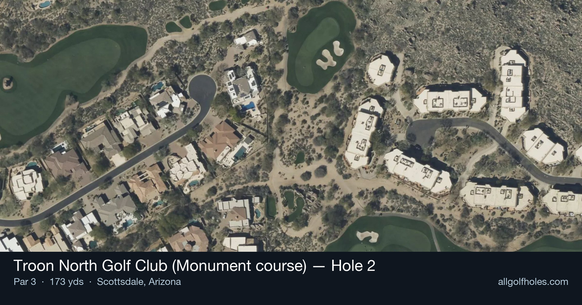 Hole 2 aerial at Troon North Golf Club (Monument course)