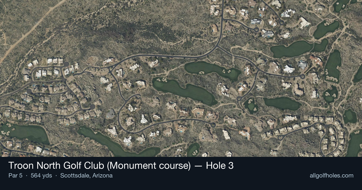Hole 3 aerial at Troon North Golf Club (Monument course)
