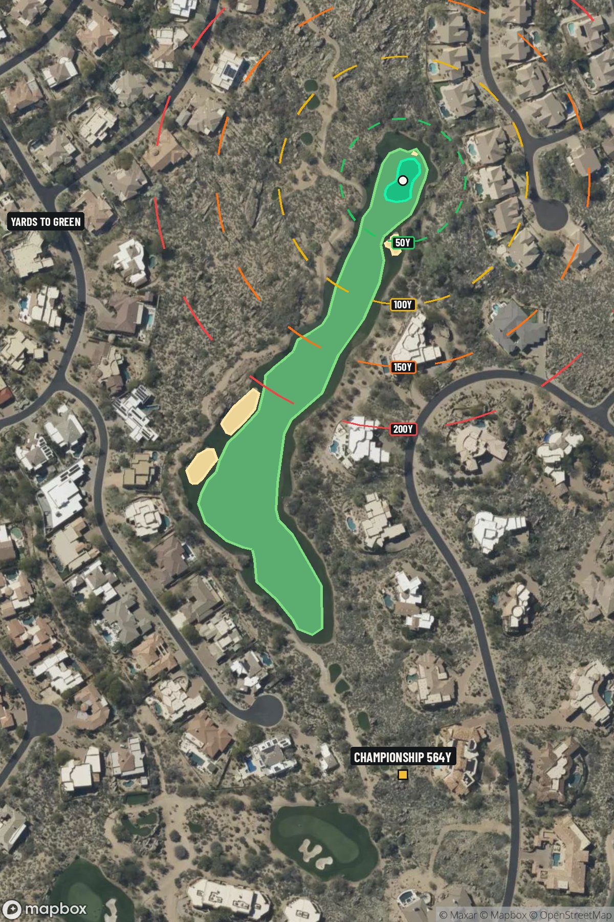 Hole 3 aerial at Troon North Golf Club (Monument course)