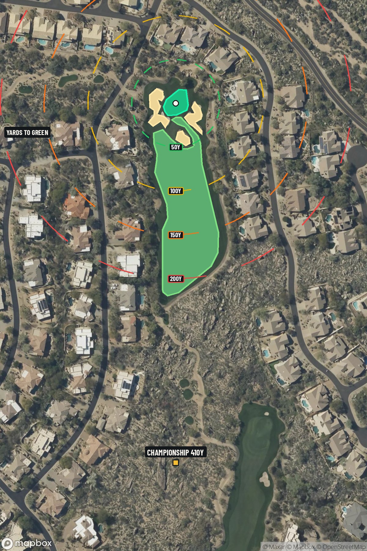 Hole 4 aerial at Troon North Golf Club (Monument course)