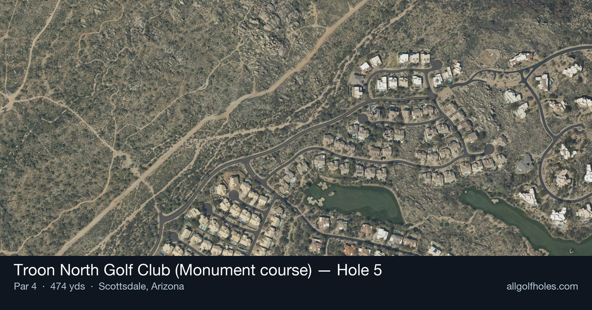 Hole 5 aerial at Troon North Golf Club (Monument course)