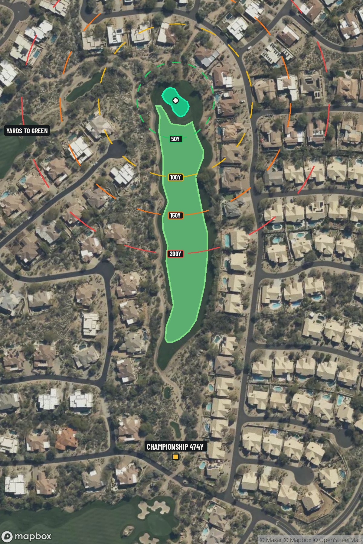 Hole 5 aerial at Troon North Golf Club (Monument course)