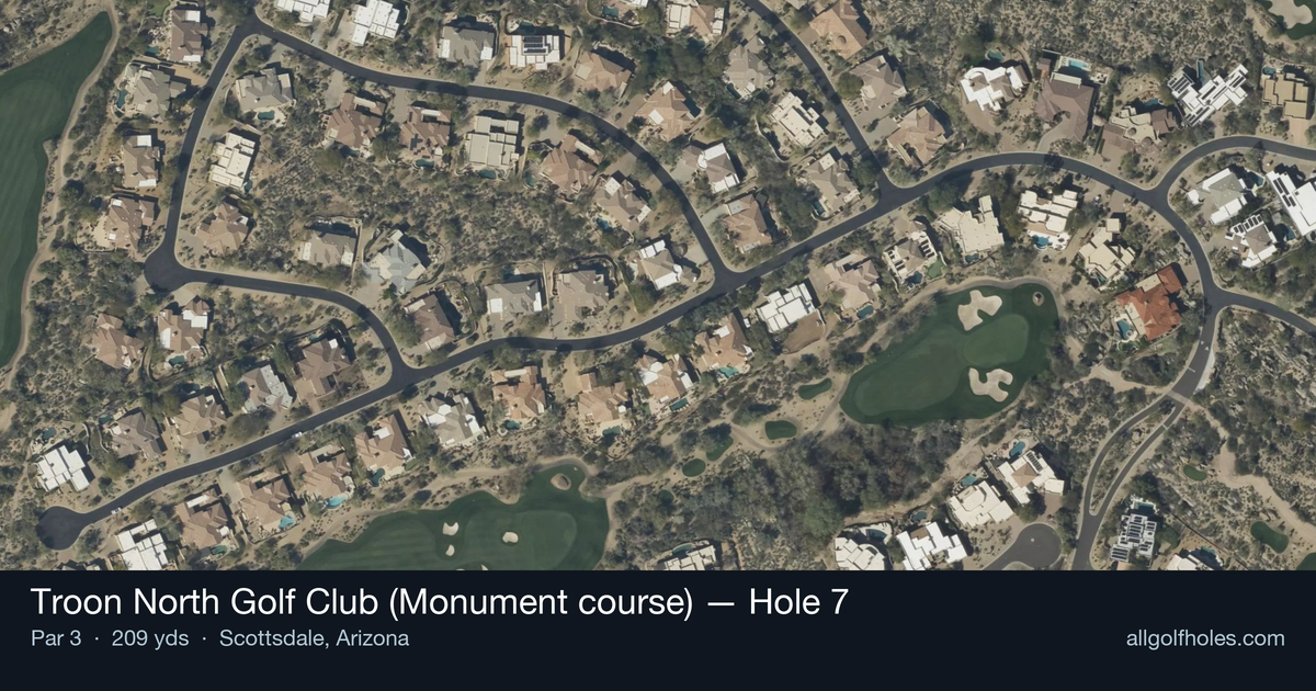 Hole 7 aerial at Troon North Golf Club (Monument course)
