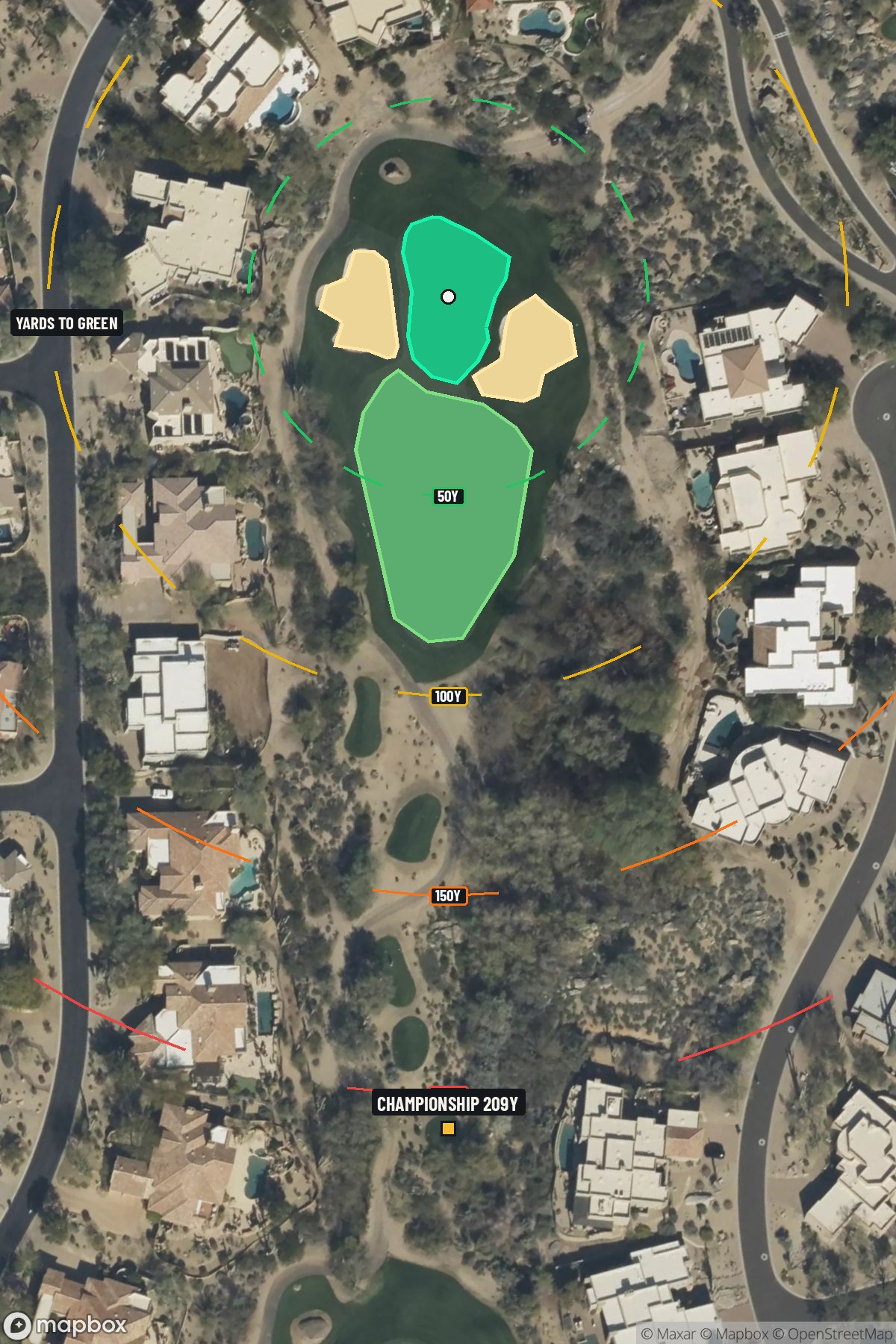 Hole 7 aerial at Troon North Golf Club (Monument course)