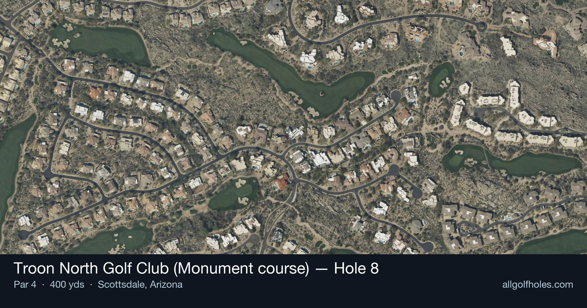 Hole 8 aerial at Troon North Golf Club (Monument course)