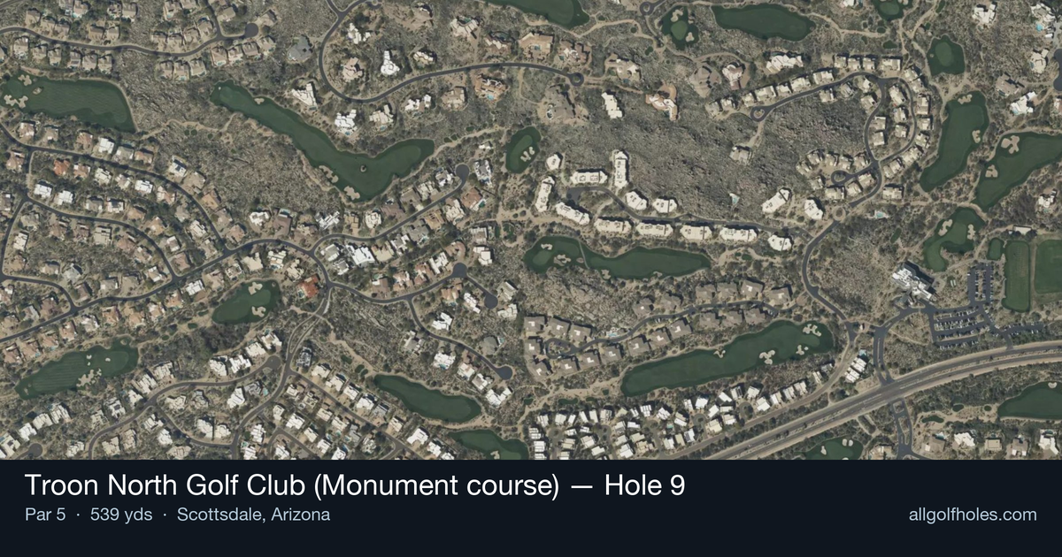 Hole 9 aerial at Troon North Golf Club (Monument course)