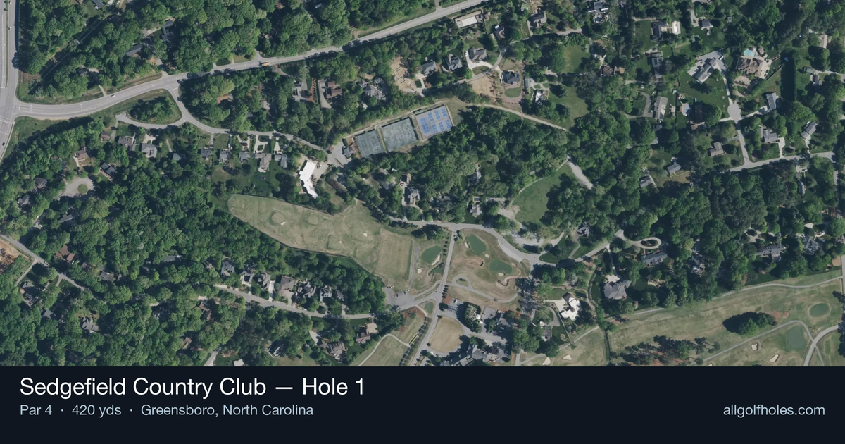 Hole 1 aerial at Sedgefield Country Club