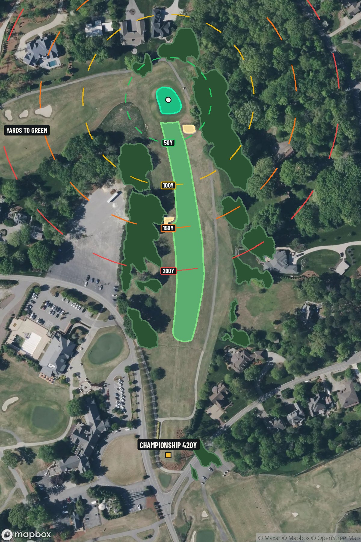 Hole 1 aerial at Sedgefield Country Club