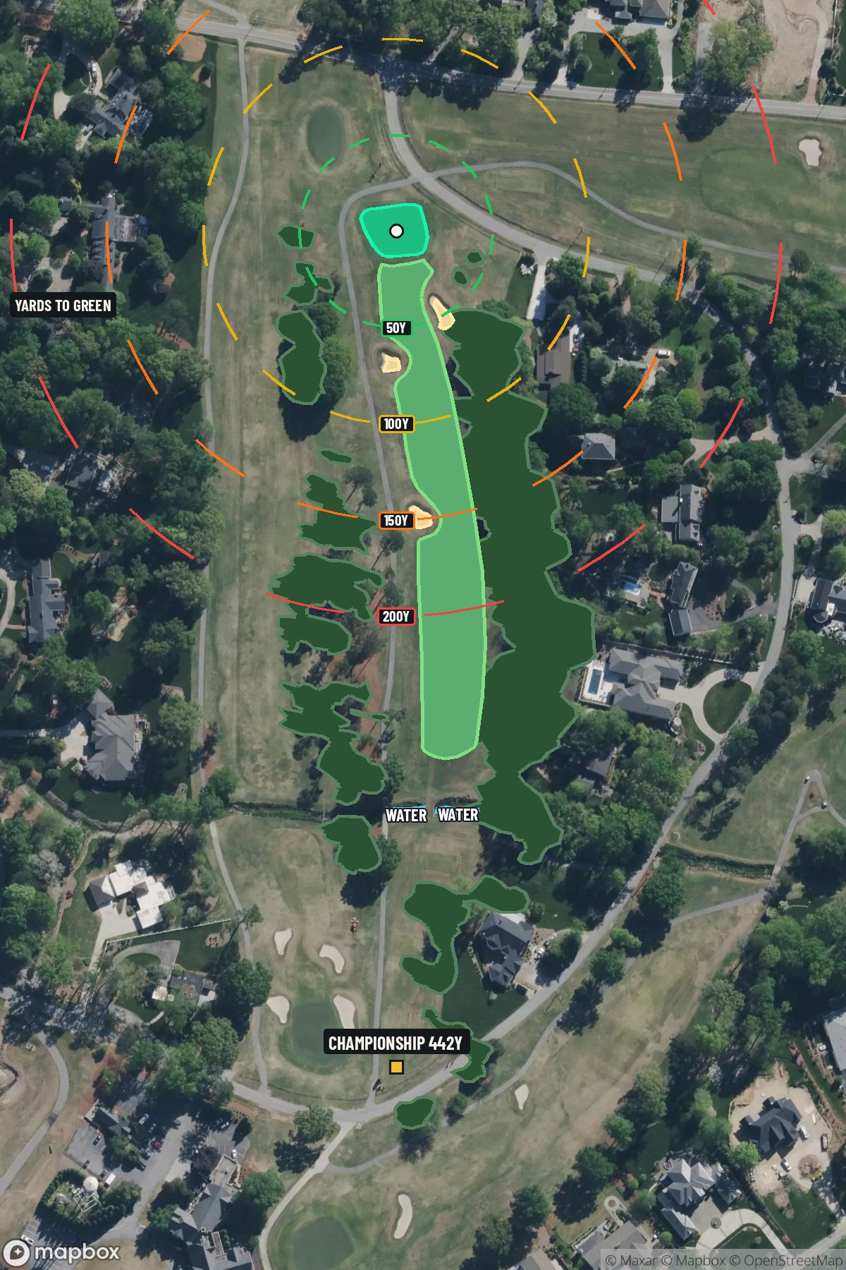 Hole 10 aerial at Sedgefield Country Club