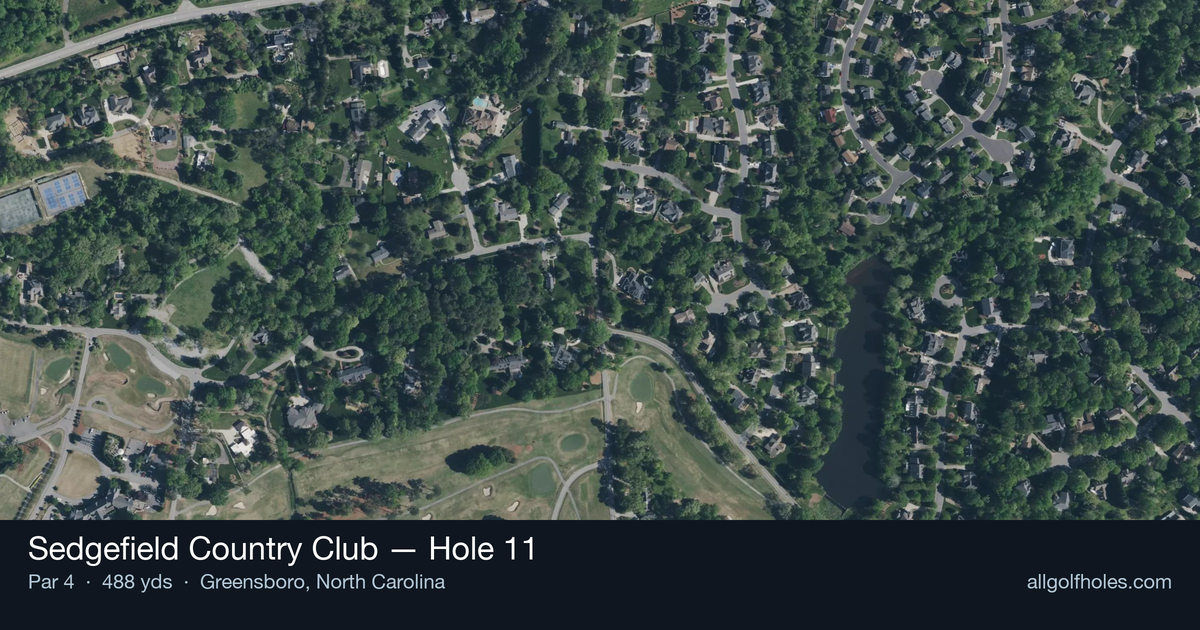 Hole 11 aerial at Sedgefield Country Club