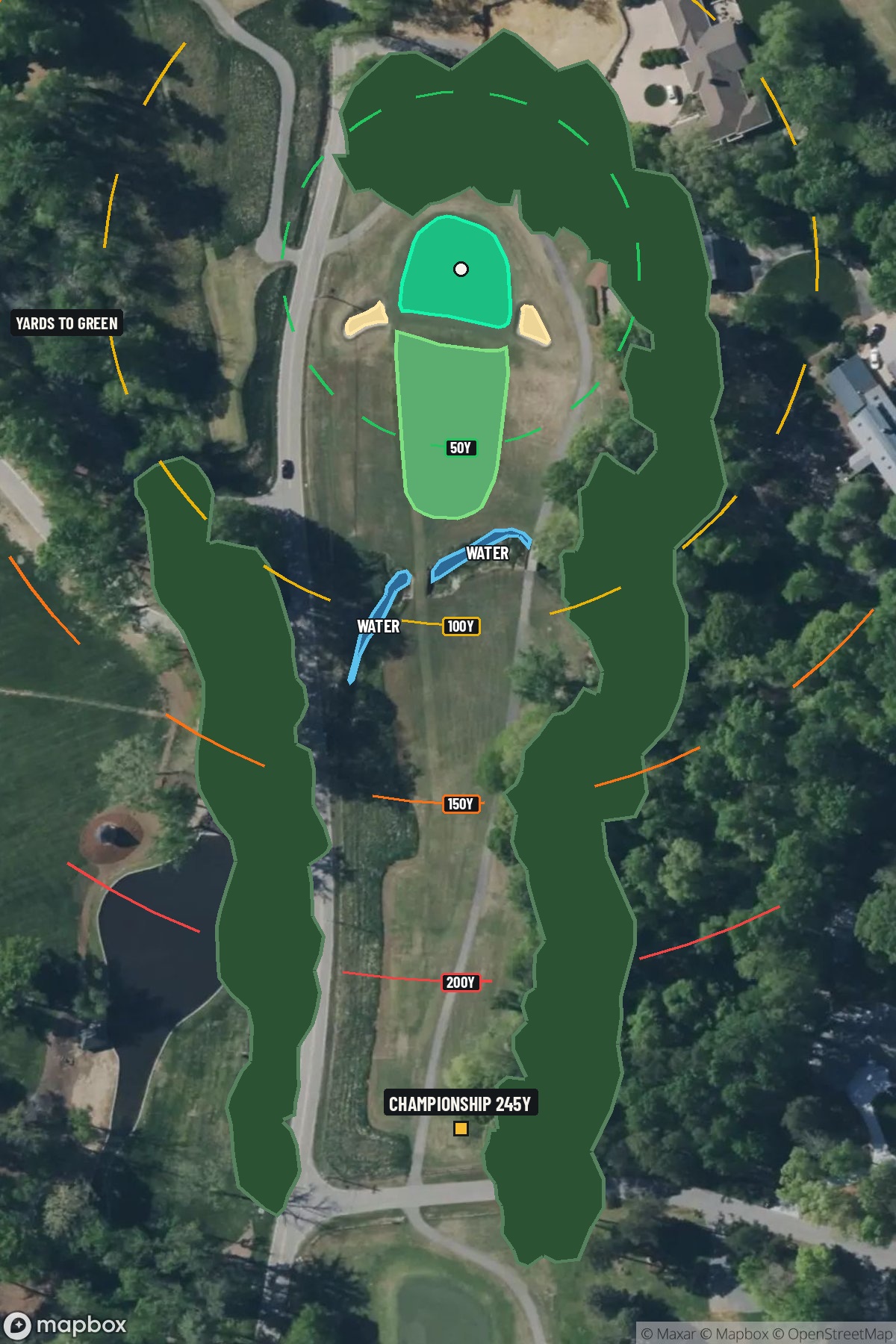 Hole 12 aerial at Sedgefield Country Club
