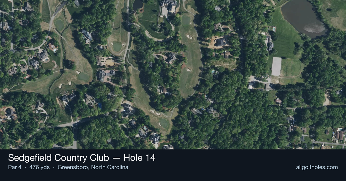 Hole 14 aerial at Sedgefield Country Club