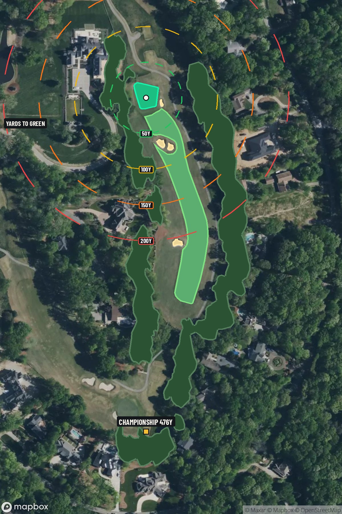Hole 14 aerial at Sedgefield Country Club