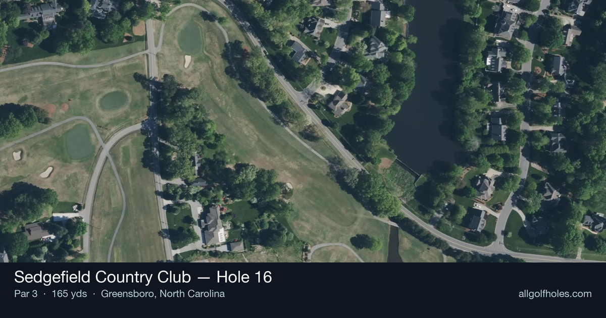 Hole 16 aerial at Sedgefield Country Club