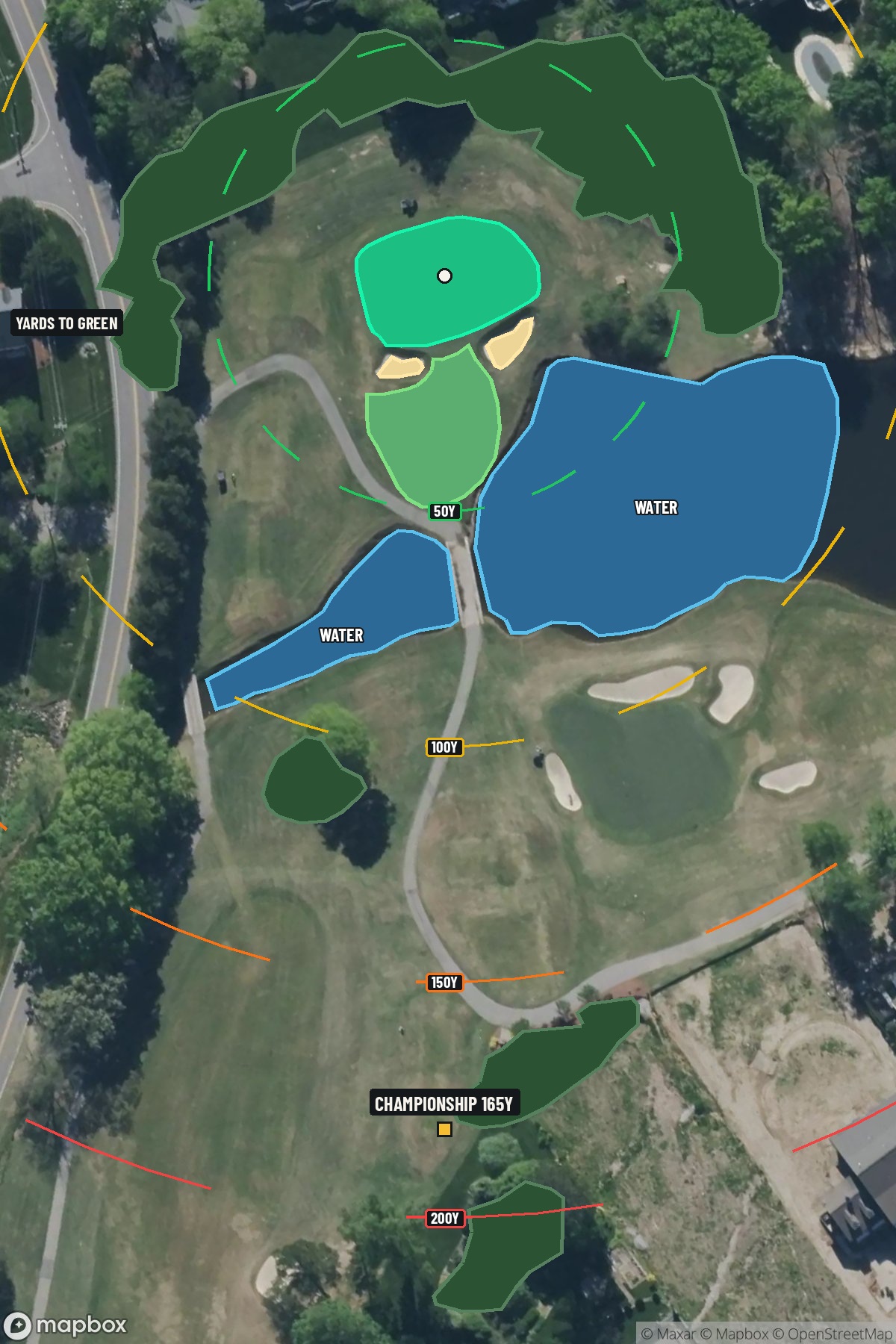 Hole 16 aerial at Sedgefield Country Club