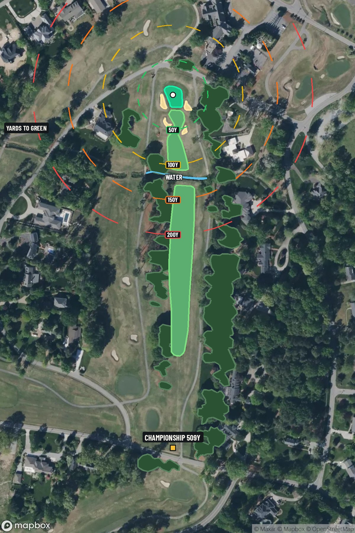 Hole 18 aerial at Sedgefield Country Club