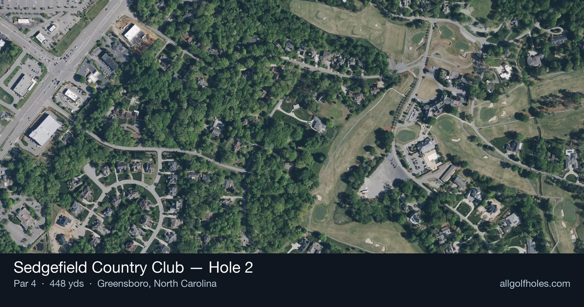 Hole 2 aerial at Sedgefield Country Club