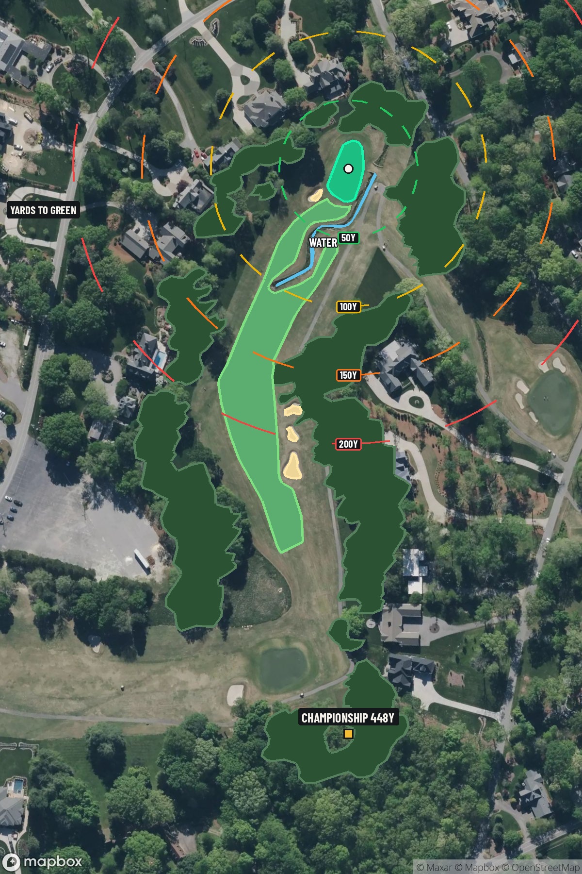 Hole 2 aerial at Sedgefield Country Club