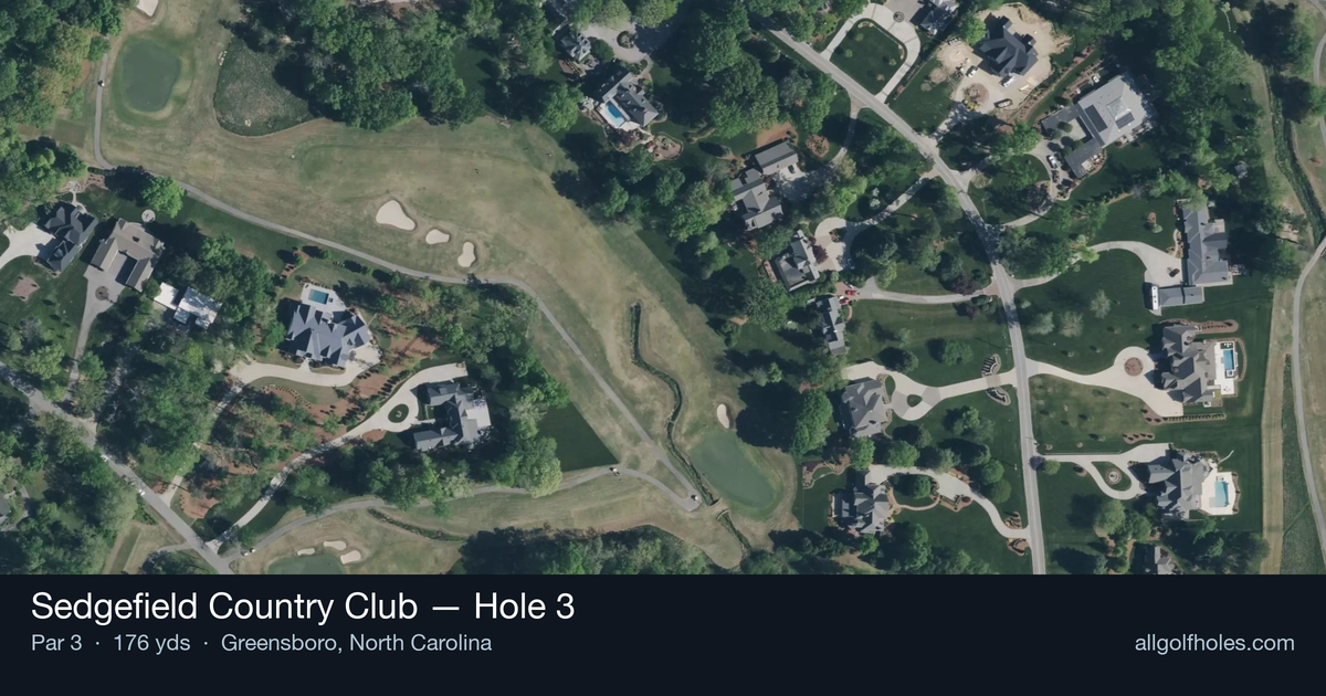Hole 3 aerial at Sedgefield Country Club