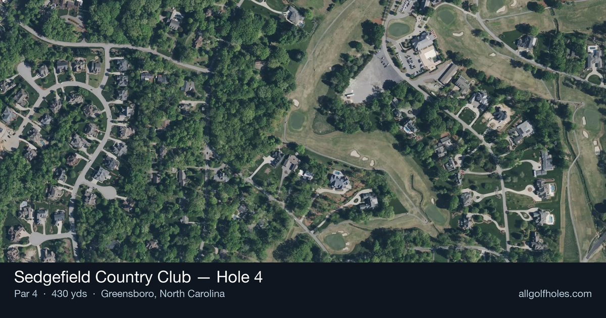 Hole 4 aerial at Sedgefield Country Club