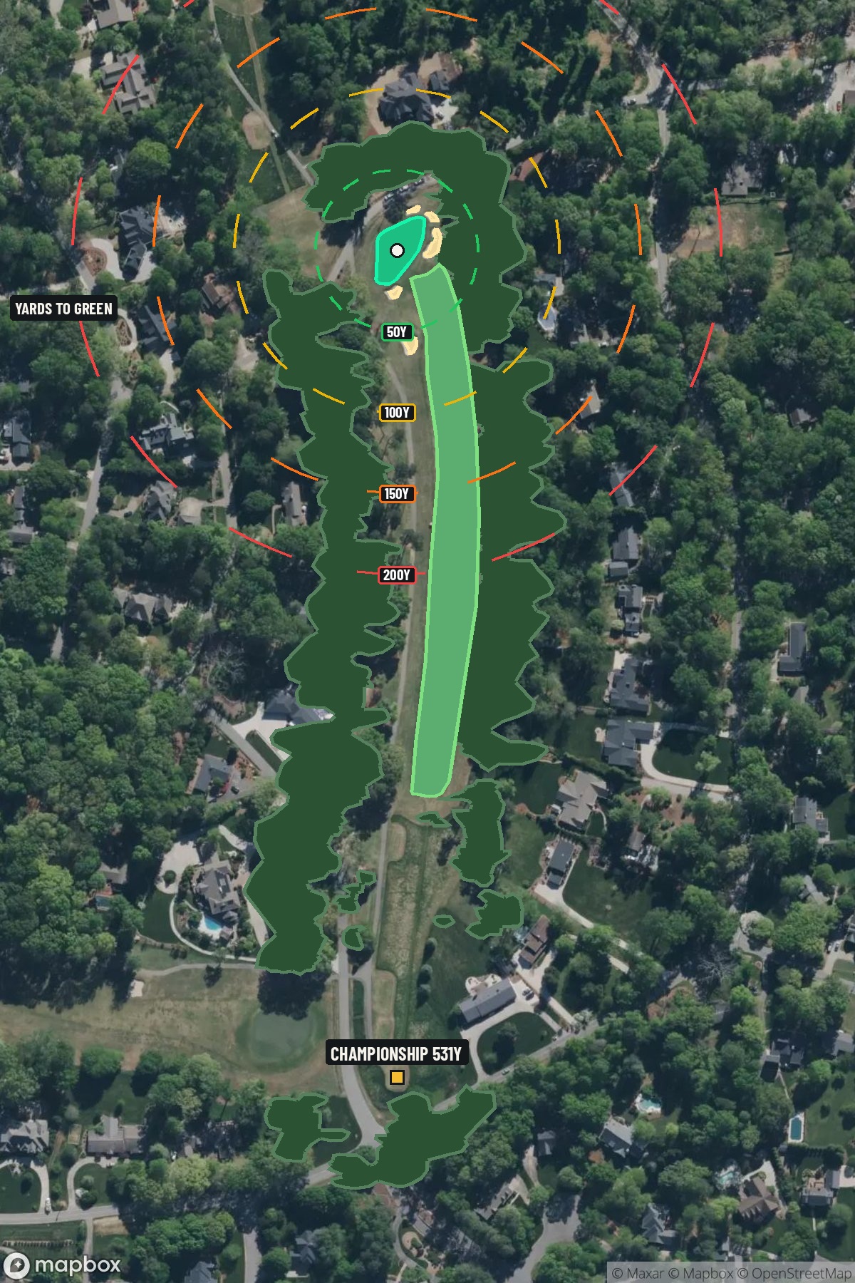 Hole 5 aerial at Sedgefield Country Club