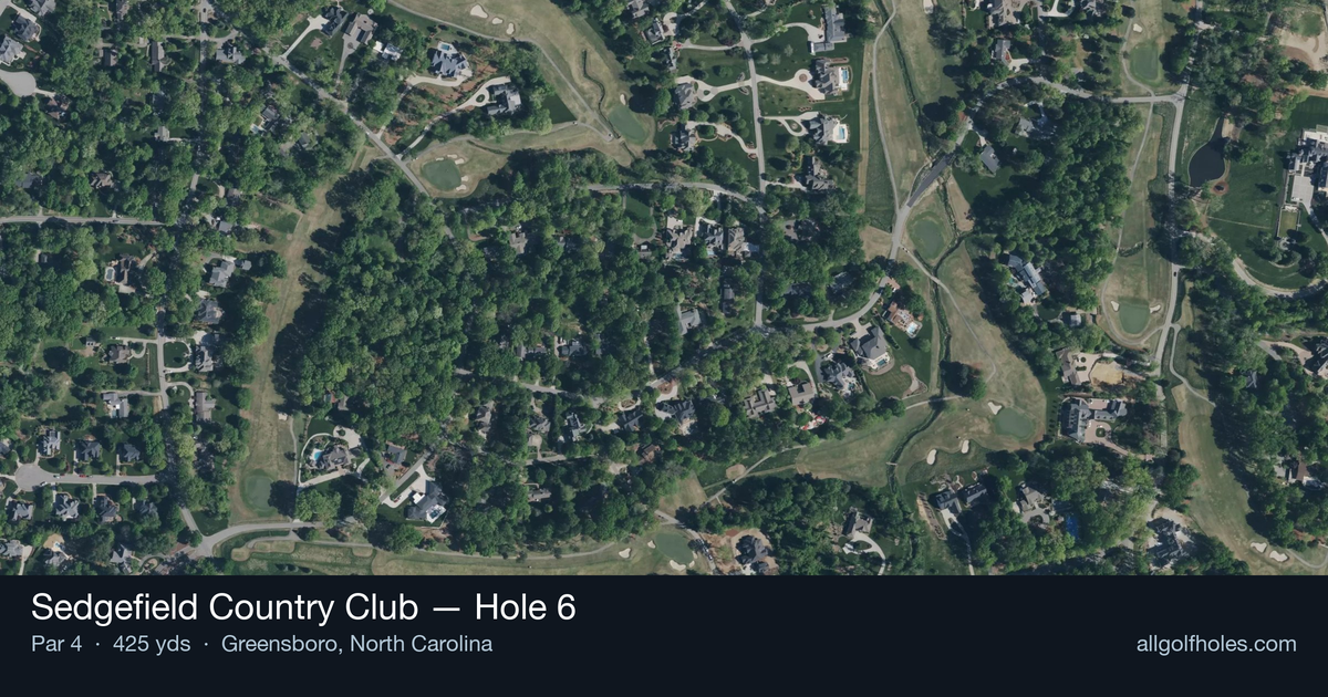 Hole 6 aerial at Sedgefield Country Club