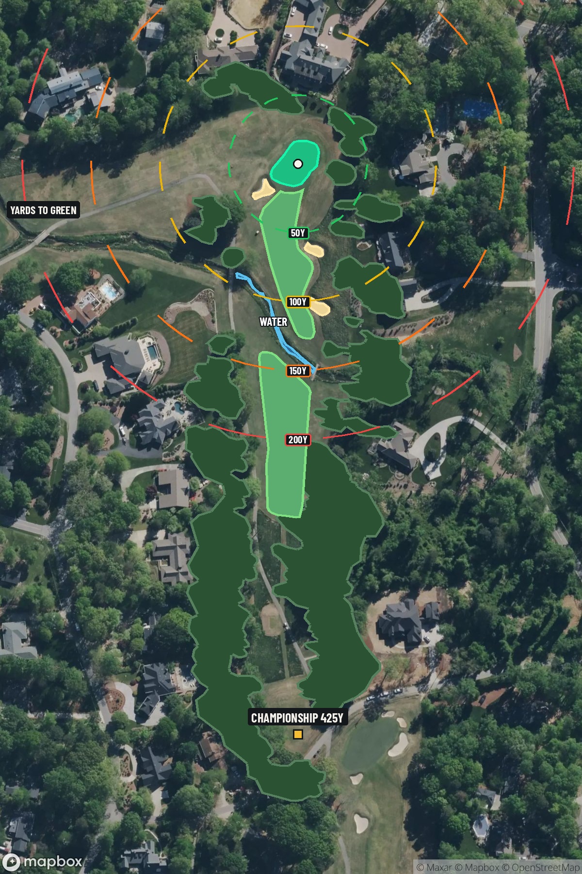 Hole 6 aerial at Sedgefield Country Club