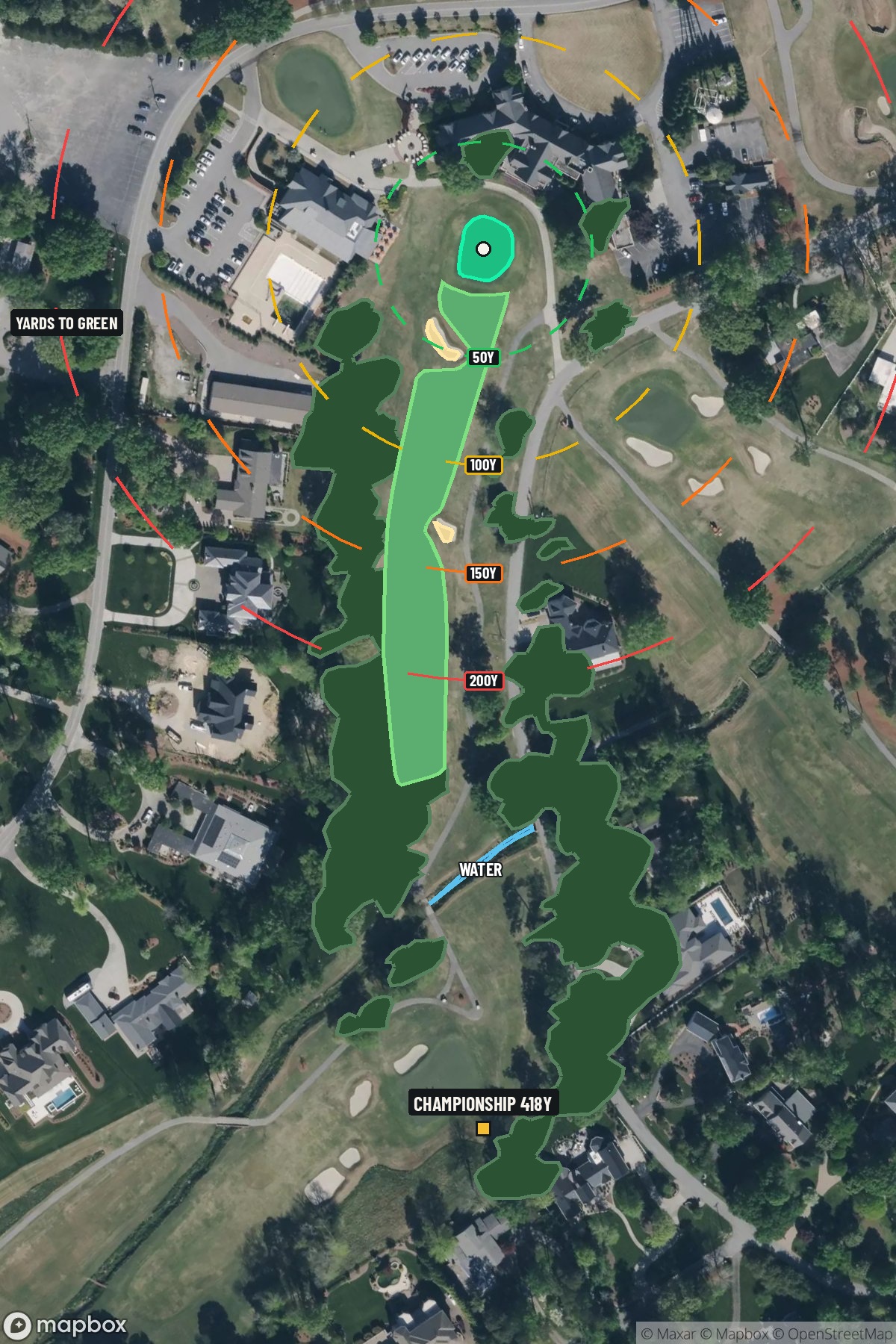 Hole 9 aerial at Sedgefield Country Club