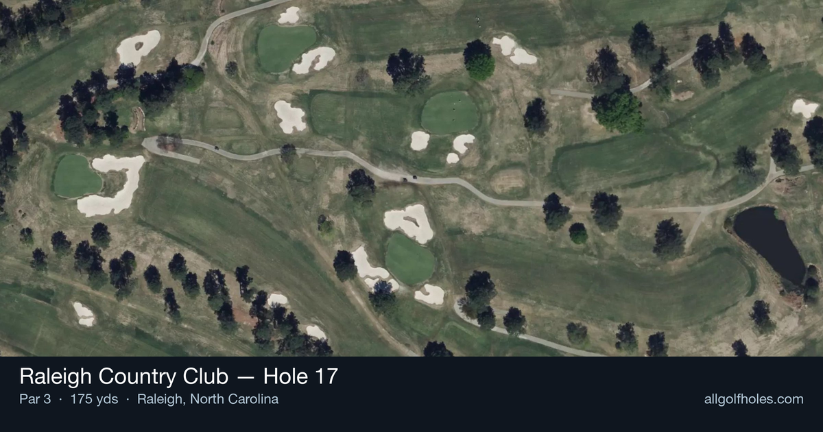 Hole 17 aerial at Raleigh Country Club