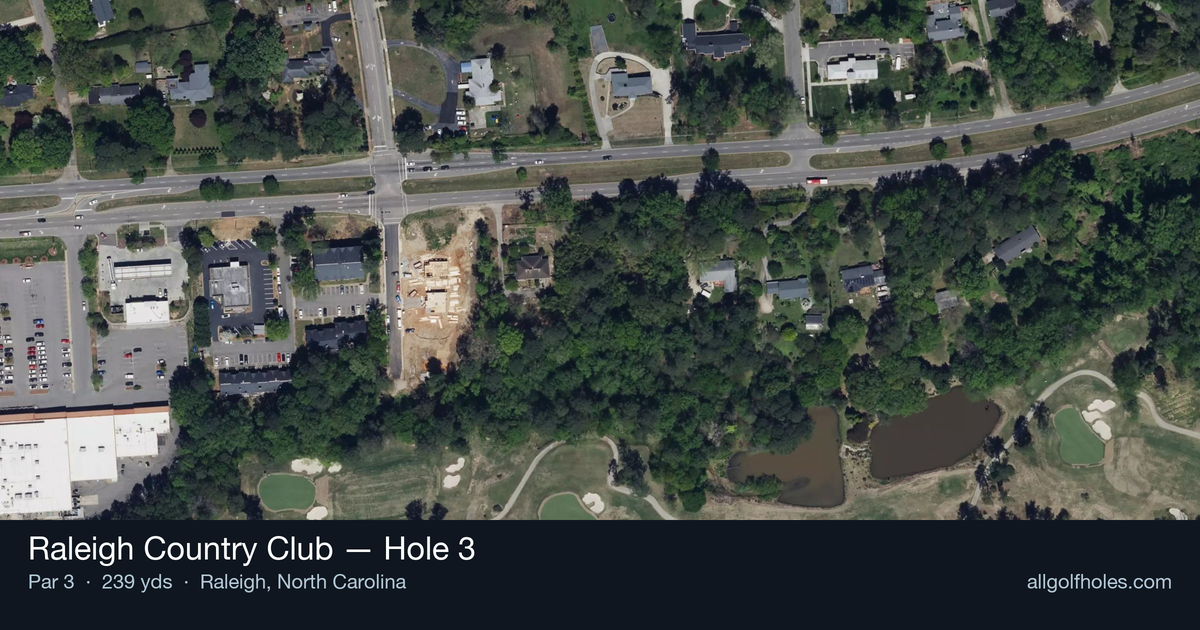 Hole 3 aerial at Raleigh Country Club