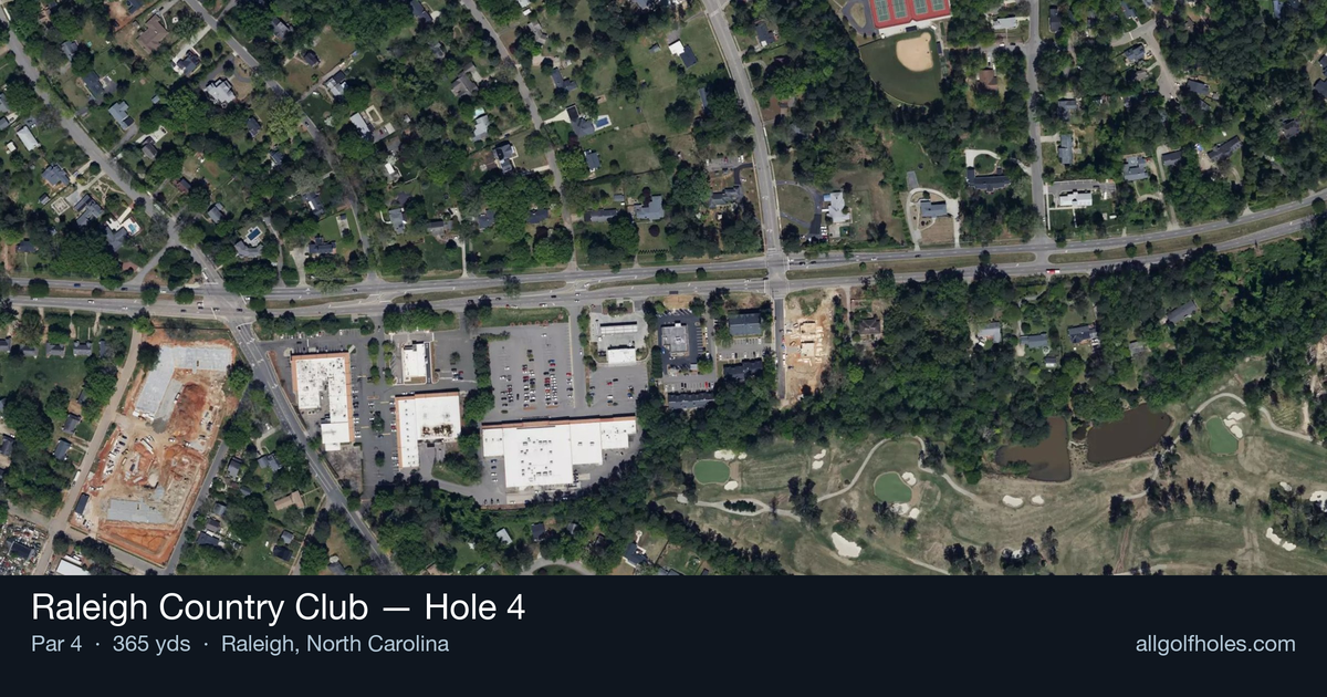 Hole 4 aerial at Raleigh Country Club