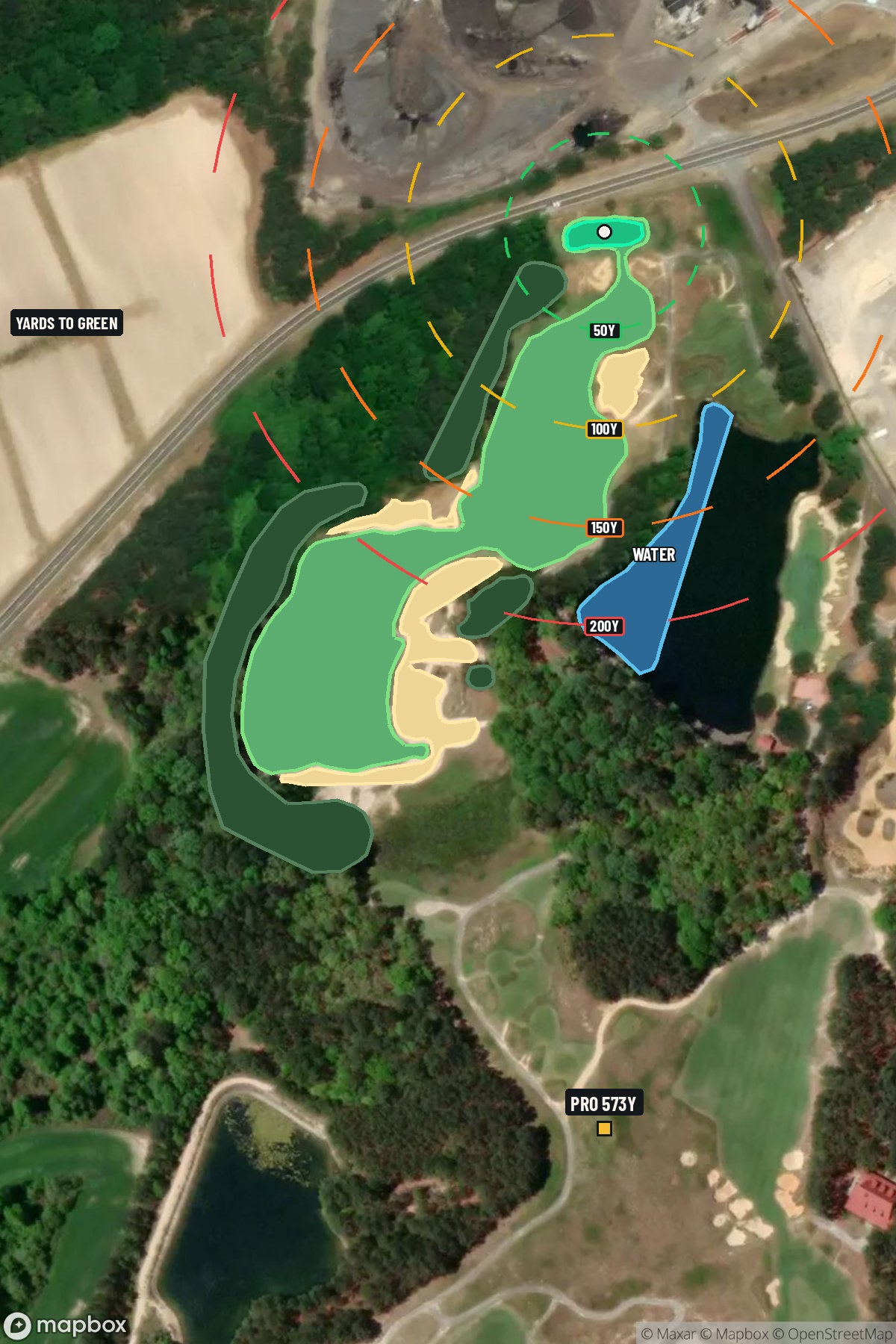 Hole 13 aerial at Tobacco Road Golf Club