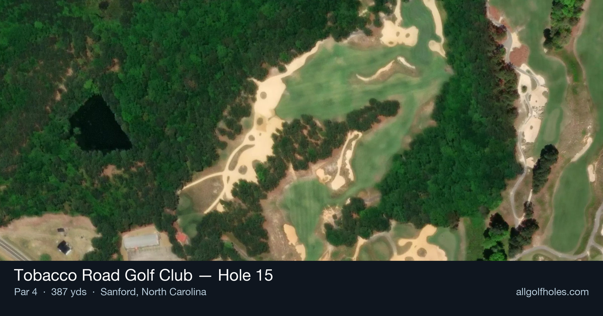 Hole 15 aerial at Tobacco Road Golf Club