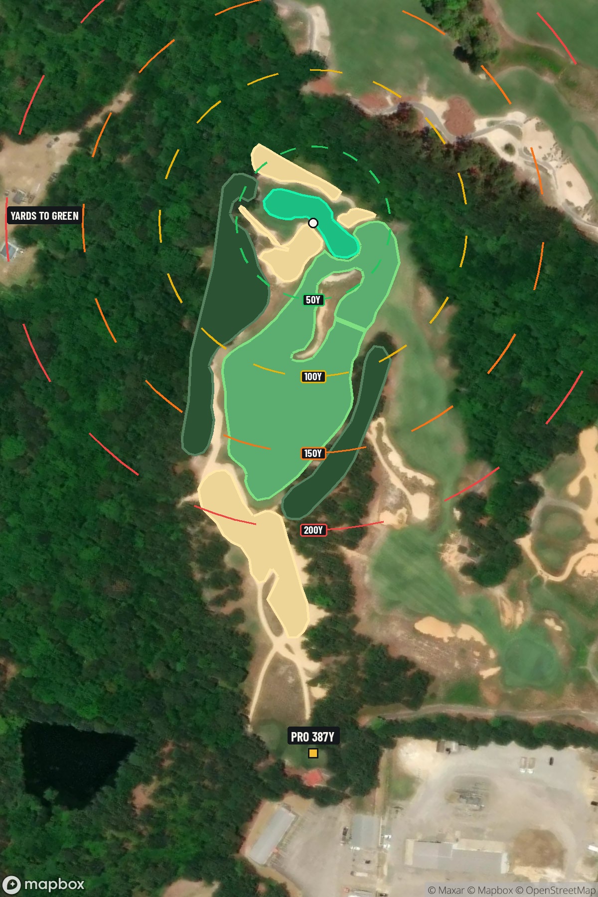 Hole 15 aerial at Tobacco Road Golf Club