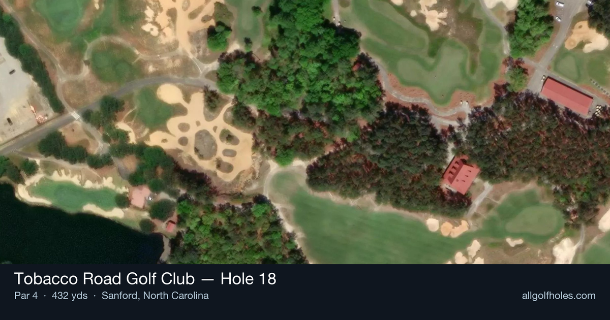 Hole 18 aerial at Tobacco Road Golf Club