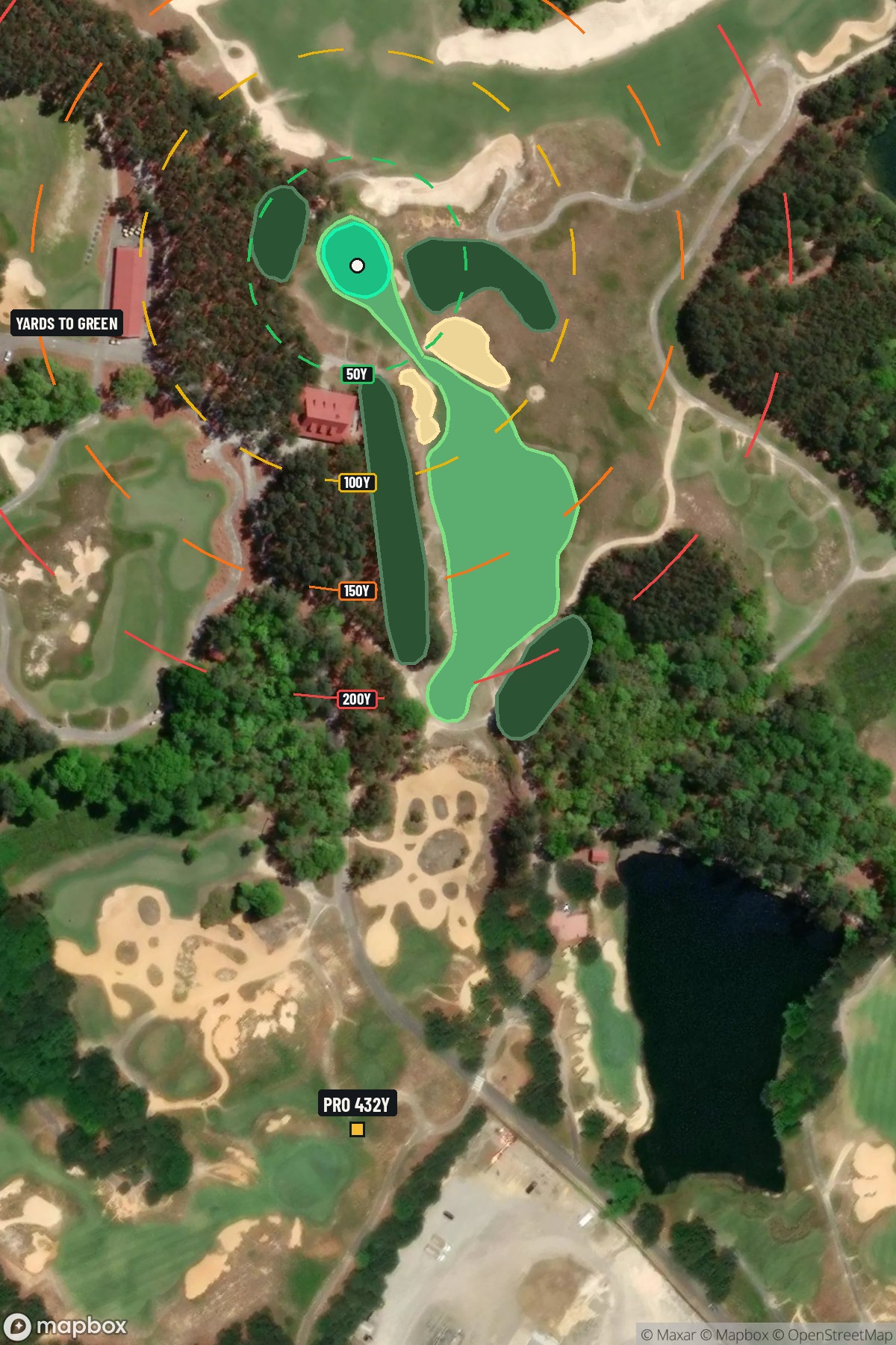 Hole 18 aerial at Tobacco Road Golf Club