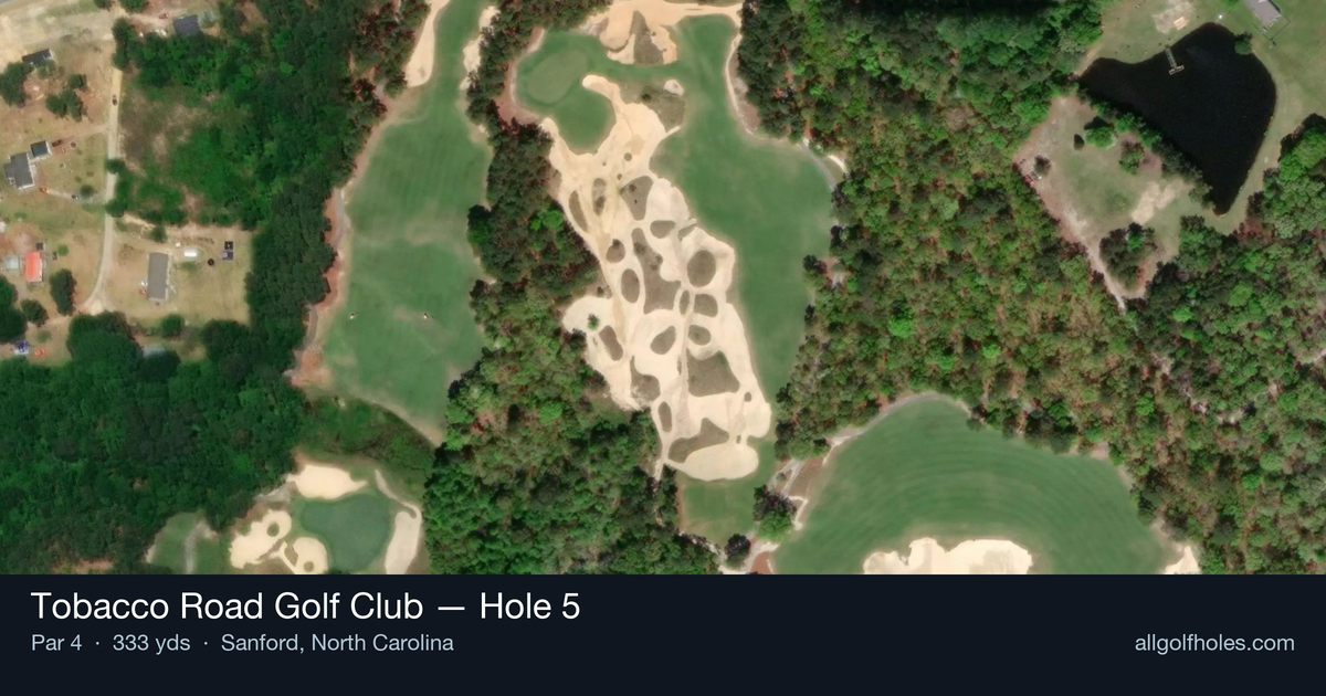 Hole 5 aerial at Tobacco Road Golf Club