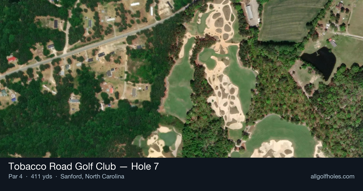 Hole 7 aerial at Tobacco Road Golf Club