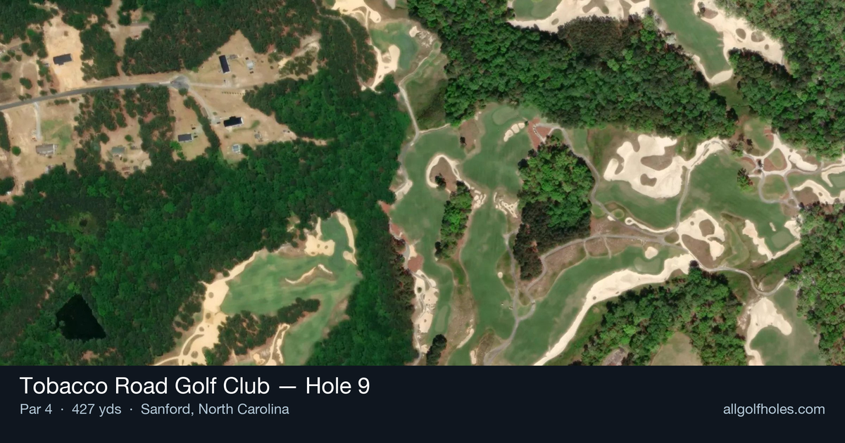 Hole 9 aerial at Tobacco Road Golf Club